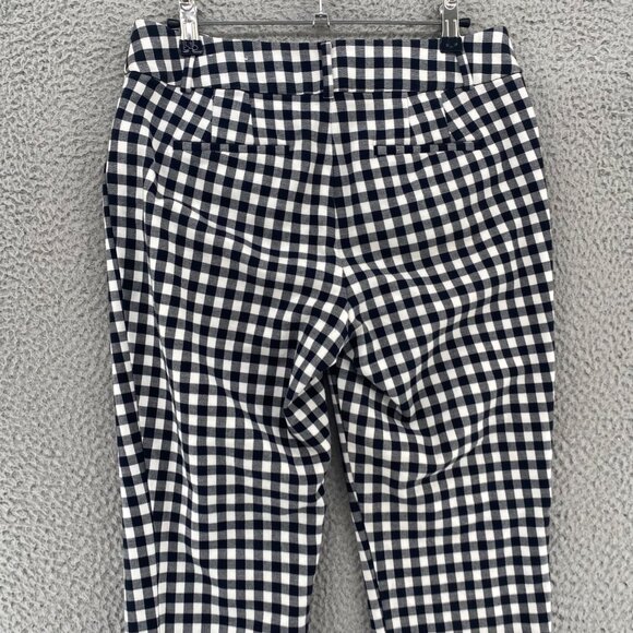 LOFT Pants Womens 4 Julie Riviera Black White Gingham Crop Capri Stretch Skinny - Picture 4 of 12